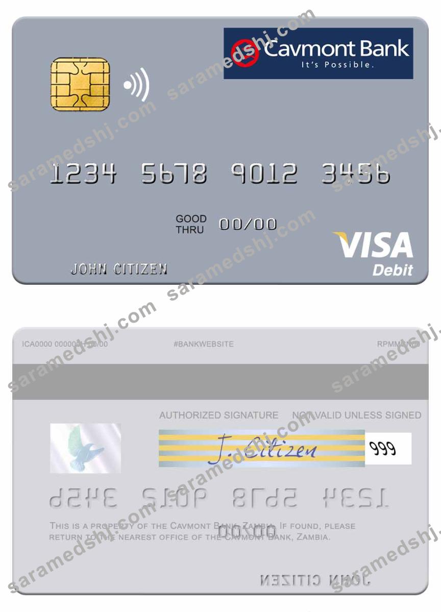 Zambia Cavmont Bank visa debit card